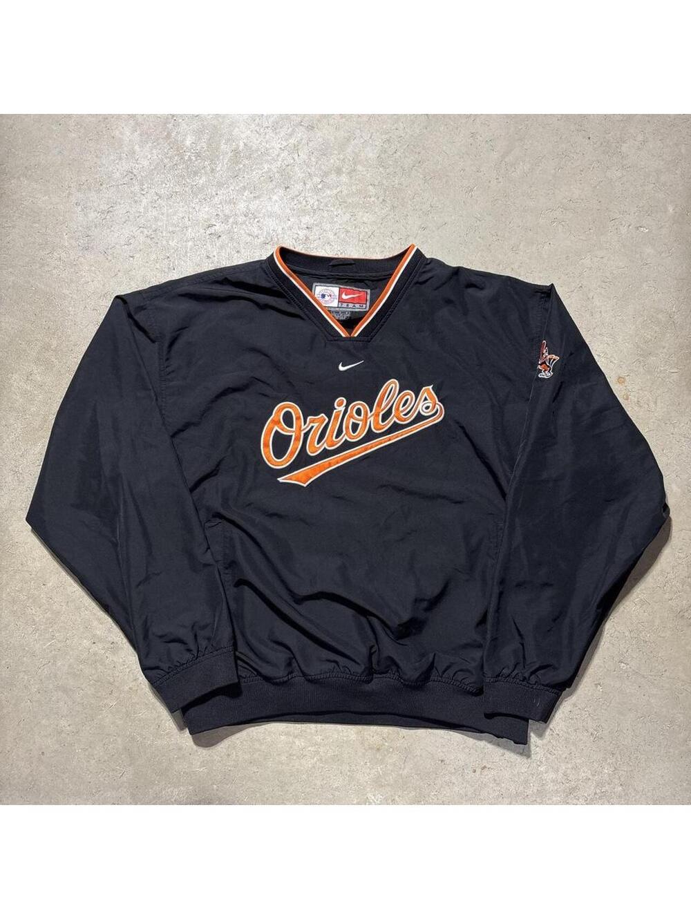 Vintage Y2K Nike Center Swoosh Baltimore Orioles Pullover Jacket Mens XL MLB